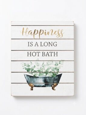 Happiness Is A Long Hot Bath Farmhouse Wall Decor